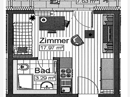 Studio zur Miete 580 € 1 Zimmer 25,1 m² 3. Geschoss Stadtmitte Neu-Ulm 89231