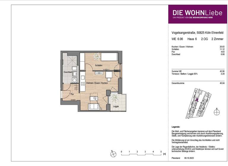 Wohnung zum Kauf - Erstbezug 363.900 € 2 Zimmer 45,8 m² Vogelsanger Straße 271 Ehrenfeld Köln 50825