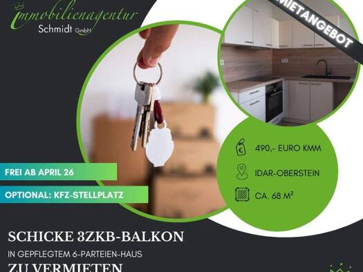 Wohnung zur Miete 490 € 3 Zimmer 68 m² 1. Geschoss Idar-Oberstein 55743