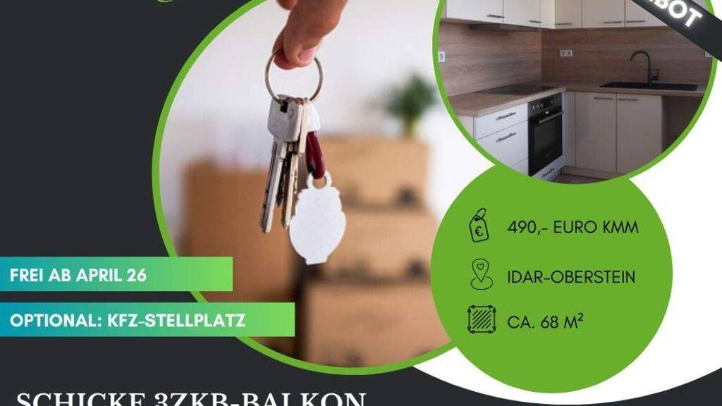 Wohnung zur Miete 490 € 3 Zimmer 68 m² 1. Geschoss Idar-Oberstein 55743
