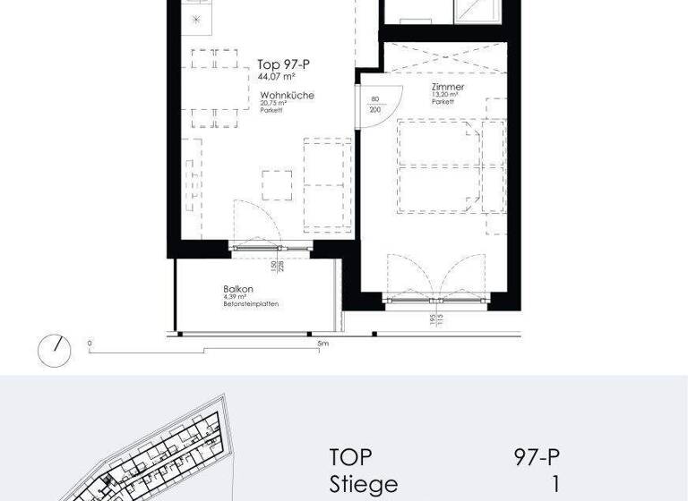 Wohnung zur Miete 668 € 2 Zimmer 44,1 m² 6. Geschoss frei ab 01.09.2026 Kaisermühlenstraße 8 Wien 1220