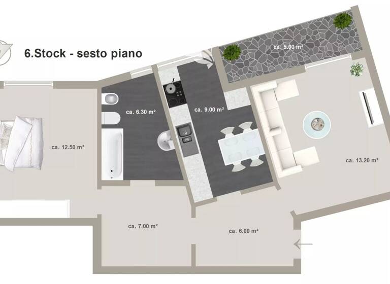 Wohnung zum Kauf 205.000 € 2 Zimmer 69 m² 6. Geschoss Bozen 39100