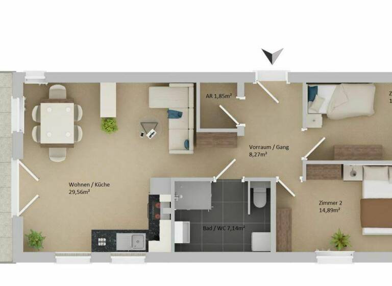 Wohnung zum Kauf - Erstbezug 263.000 € 3 Zimmer 72 m² 1. Geschoss Laßnitzhöhe 8301