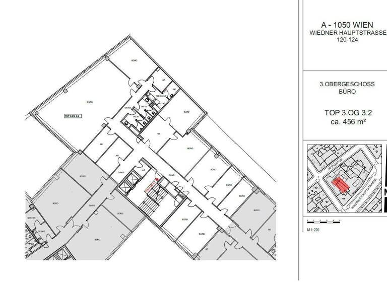 Büro zur Miete 8.114 € 13 Zimmer Wiedner Hauptstraße Wien 1050