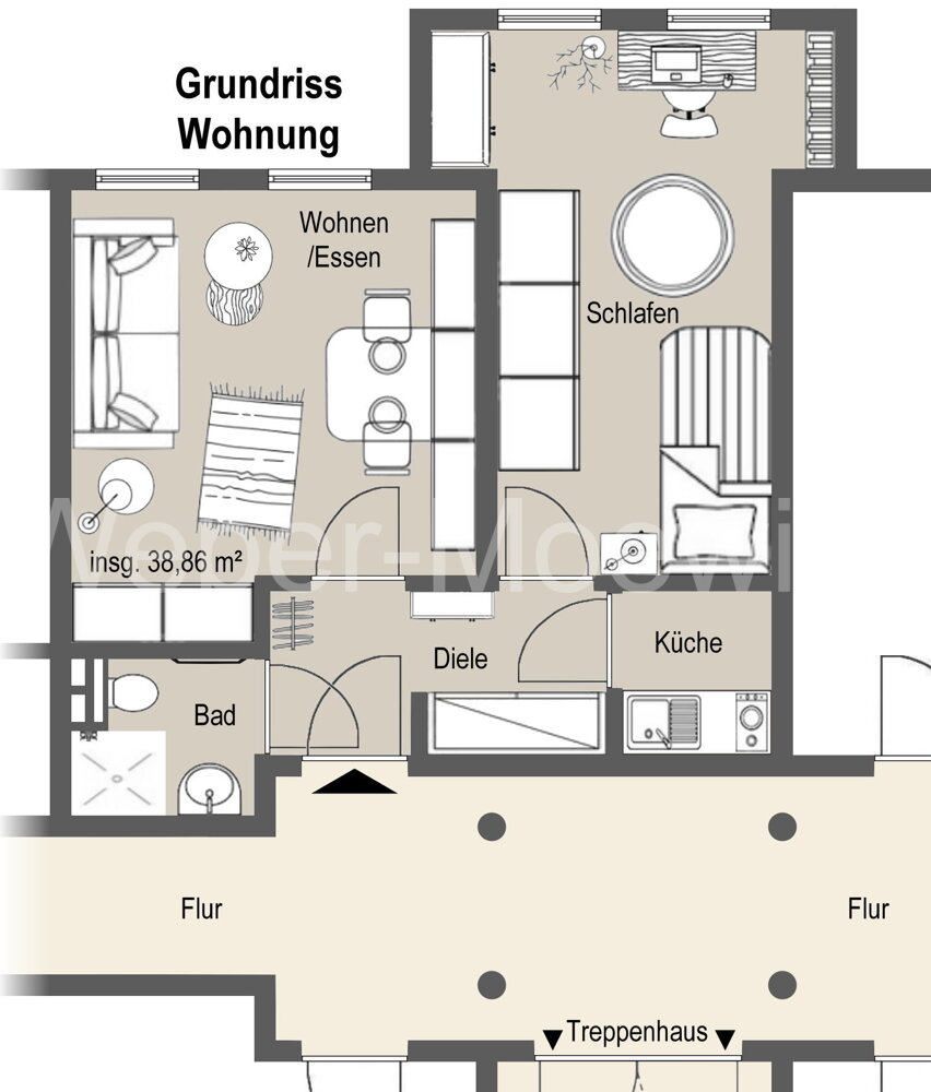 Wohnung zum Kauf 99.500 € 2 Zimmer 39 m²<br/>Wohnfläche 2.<br/>Geschoss Neu-Tannenbusch Bonn / Tannenbusch 53119