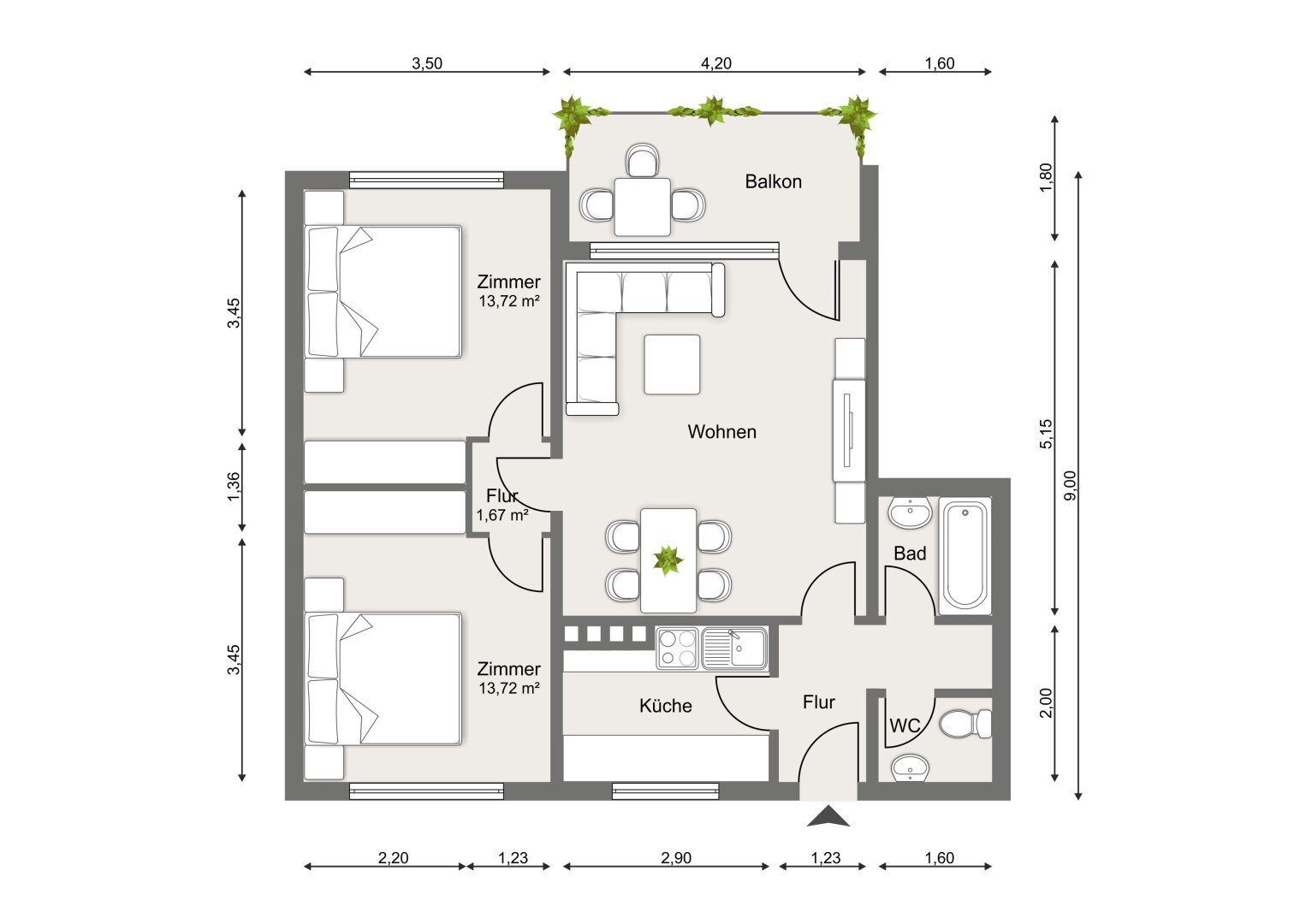 Wohnung zum Kauf 199.000 € 3 Zimmer 66,3 m²<br/>Wohnfläche 7.<br/>Geschoss Girardistraße Bad Ischl 4820