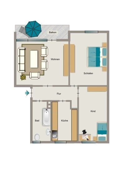 Wohnung zur Miete 546 € 3,5 Zimmer 66,5 m²<br/>Wohnfläche 1.<br/>Geschoss 01.04.2025<br/>Verfügbarkeit Waldenburger Straße 36 Eick Moers 47445