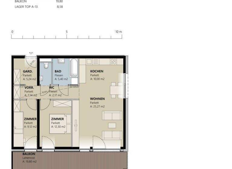 Wohnung zur Miete - Erstbezug 1.016 € 3 Zimmer 76,6 m² Zollhausstraße Kappl 6555