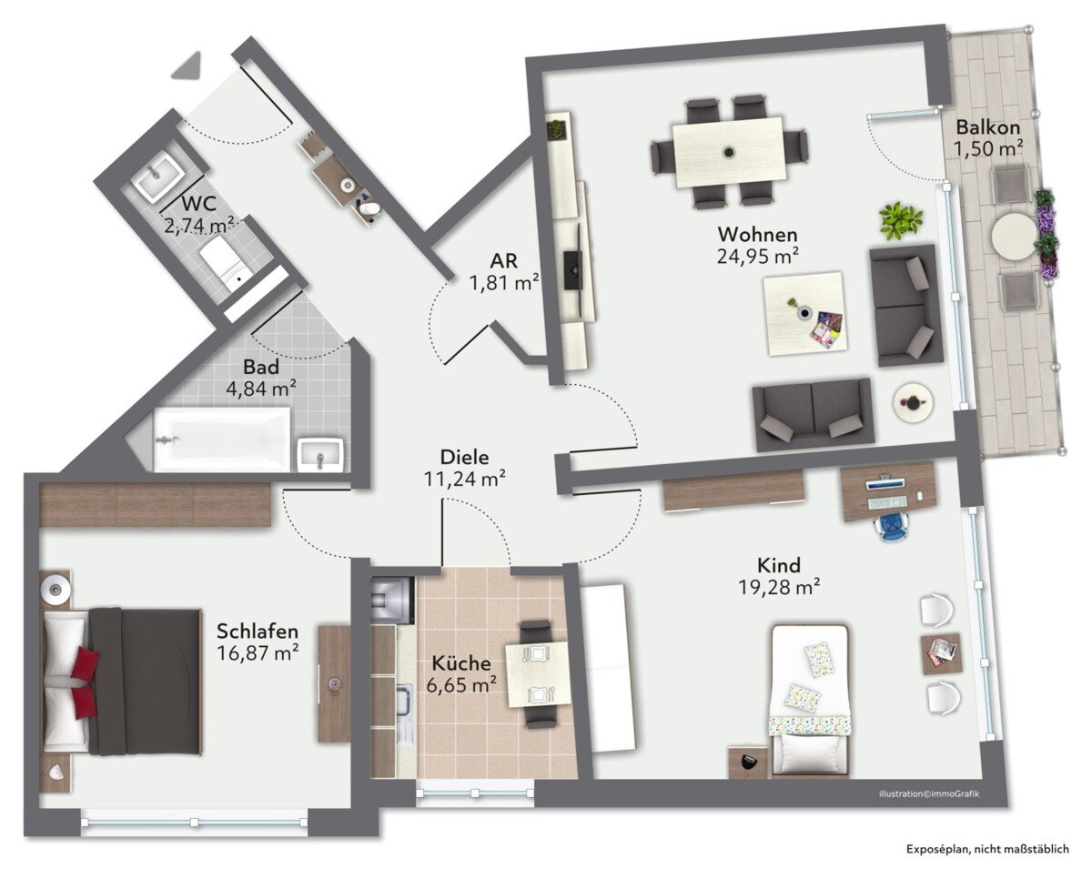 Wohnung zum Kauf 945.000 € 3 Zimmer 88,2 m²<br/>Wohnfläche 3.<br/>Geschoss Josephsplatz München 80798