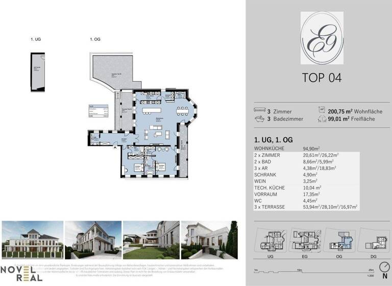 Villa zum Kauf - Erstbezug 3 Zimmer 215,5 m² Wien 1220