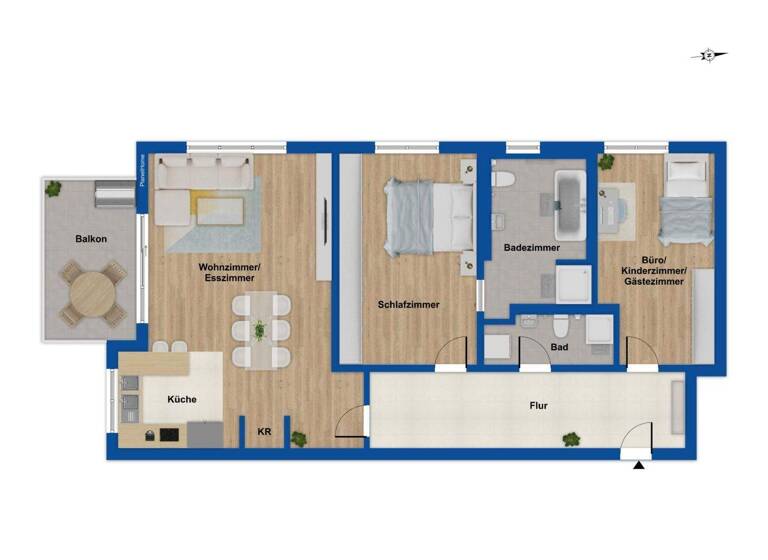 Wohnung zum Kauf 579.000 € 3 Zimmer 105 m² 1. Geschoss Antonsviertel Augsburg 86159