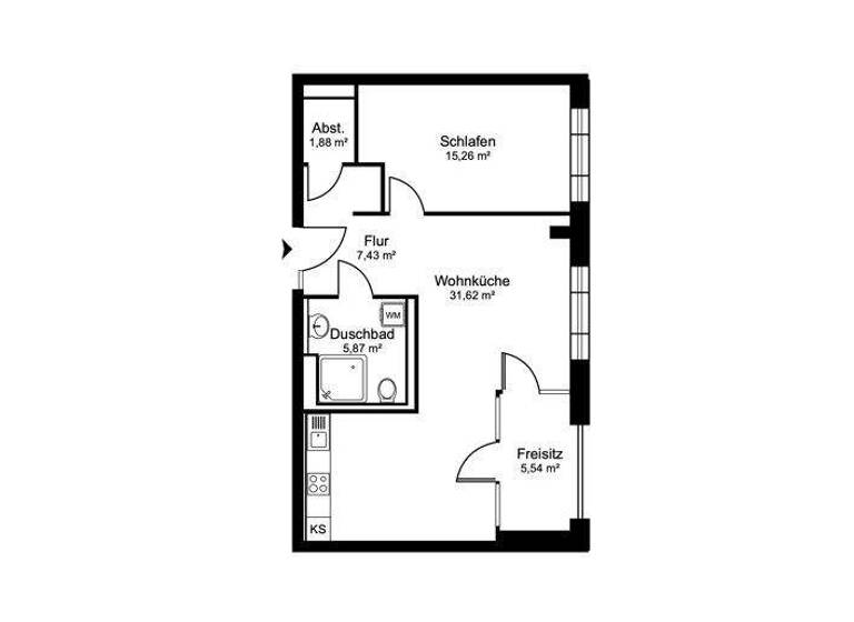 Wohnung zur Miete - Erstbezug 1.012 € 2 Zimmer 64,9 m² 2. Geschoss Pinneberg 25421