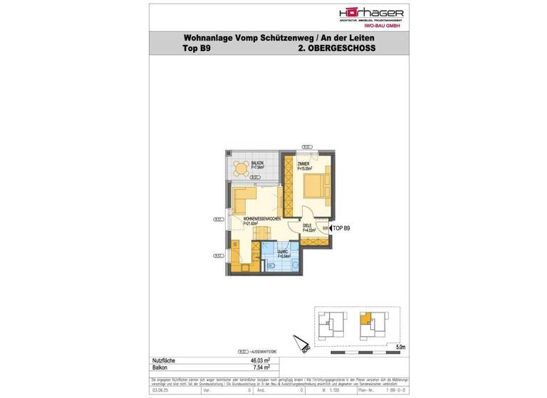 Studio zum Kauf provisionsfrei 336.650 € 2 Zimmer 46 m² 2. Geschoss Schützenweg Vomp 6134