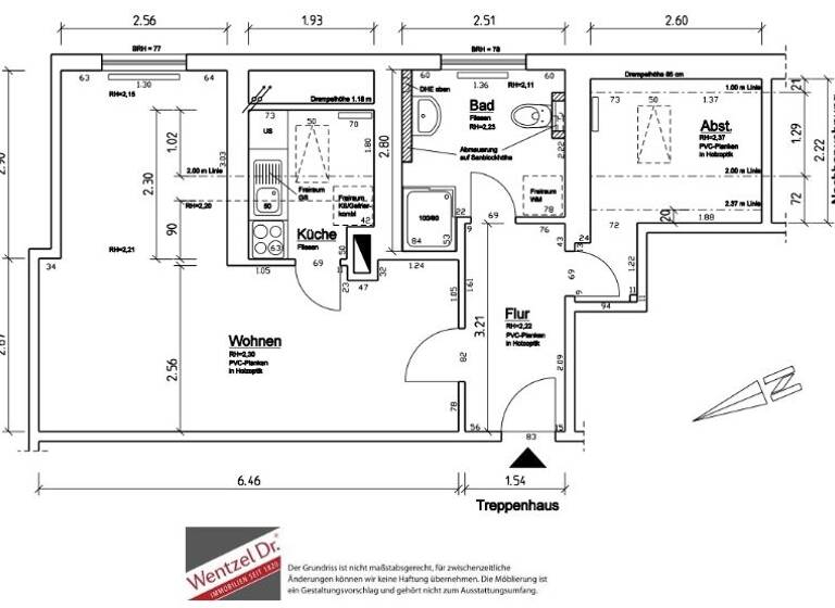Wohnung zur Miete 627 € 1,5 Zimmer 42,3 m² frei ab 01.05.2026 Hammer Steindamm 107 Hamm Hamburg 20535