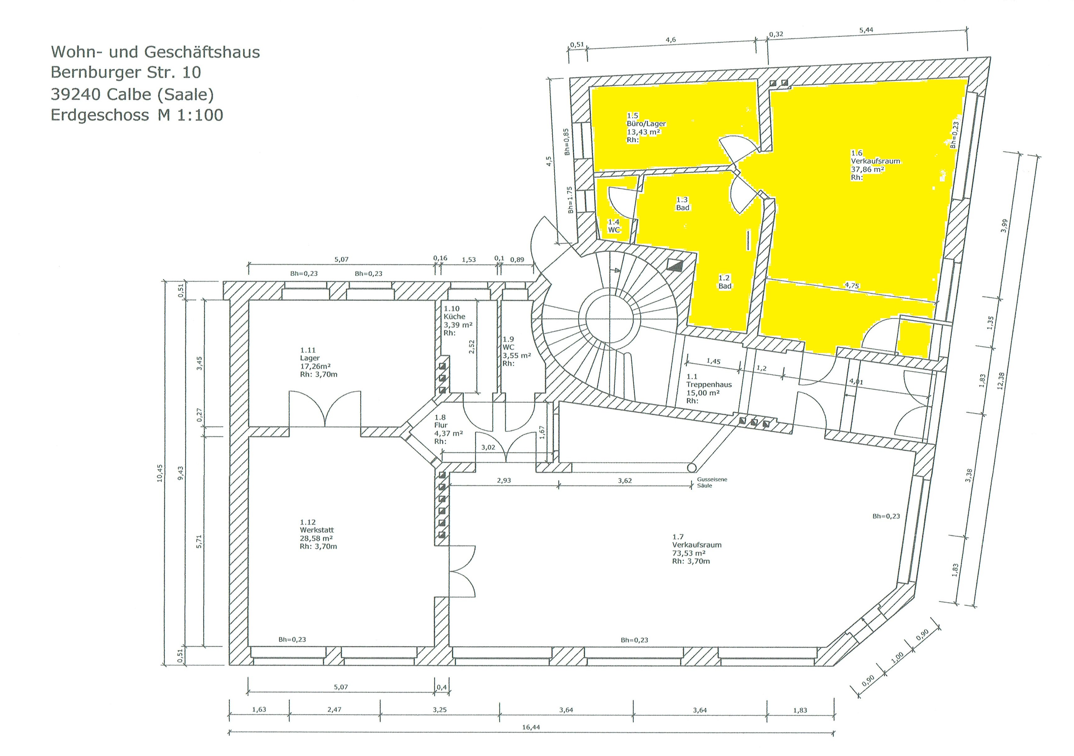 Wohn- und Geschäftshaus zum Kauf als Kapitalanlage geeignet 65.000 € 3 Zimmer 60,2 m²<br/>Fläche Bernburger Str. 10 Calbe Calbe (Saale) 39240