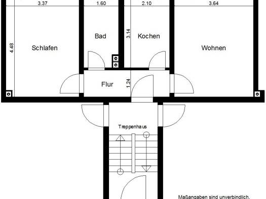 Wohnung zur Miete 282 € 2 Zimmer 47,9 m² EG Schwarzer Weg 1 Himmelgarten Nordhausen 99734