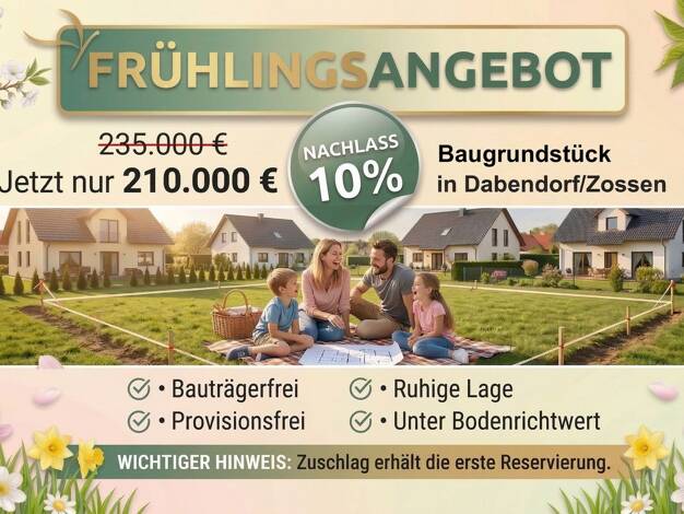 Grundstück zum Kauf provisionsfrei 210.000 € 1.088 m² Grundstück An der Heide 31 Dabendorf Zossen OT Dabendorf 15806
