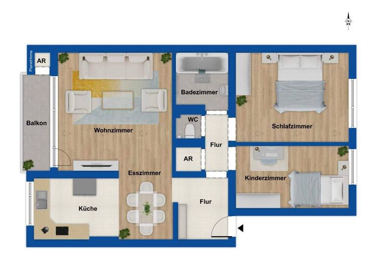 Wohnung zum Kauf provisionsfrei 108.199 € 3 Zimmer 76,7 m² 2. Geschoss Röttgersbach Duisburg 47169