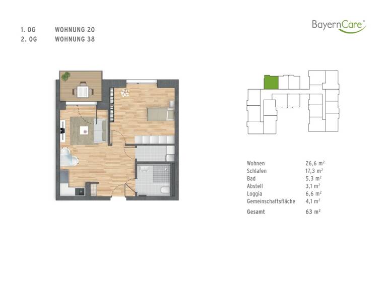 Wohnung zum Kauf 309.900 € 2 Zimmer 63 m² 2. Geschoss Regensburger Straße 39 Schwandorf 92421