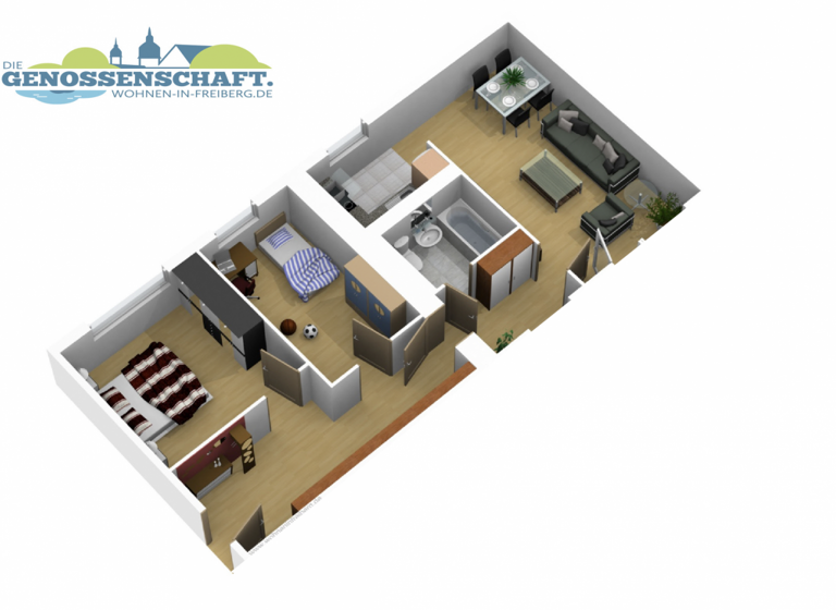 Wohnung zur Miete 539 € 3 Zimmer 66,3 m² 4. Geschoss Karl-Kegel-Straße 16e Freiberg 09599