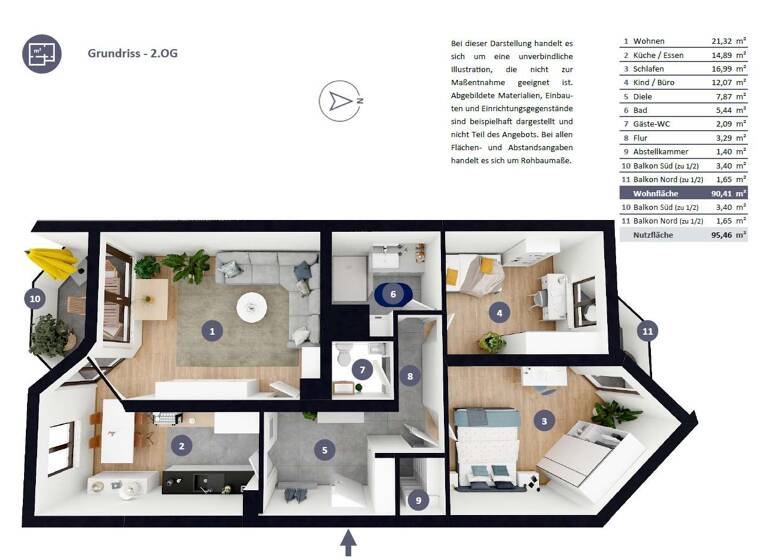 Wohnung zum Kauf 515.000 € 3 Zimmer 90,4 m² 2. Geschoss Zorneding 85604