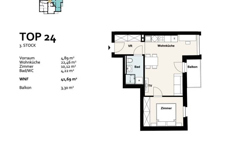 Wohnung zum Kauf - Erstbezug 293.342 € 2 Zimmer 41,7 m² 3. Geschoss Baumergasse 2a Wien 1210
