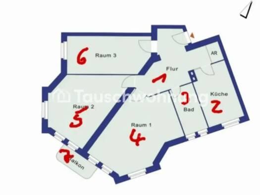 Wohnung zur Miete Tauschwohnung 701 € 3 Zimmer 89 m² 1. Geschoss Tegel Reinickendorf 13507