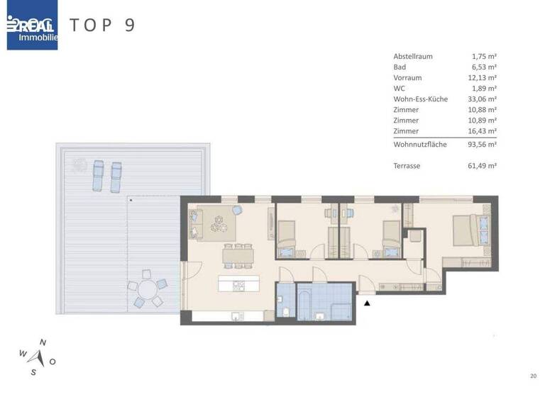 Penthouse zum Kauf - Erstbezug provisionsfrei 699.000 € 4 Zimmer 2. Geschoss Jakomini Graz,08.Bez.:Sankt Peter 8042