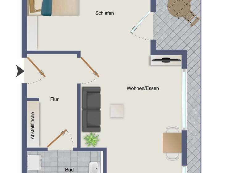 Wohnung zur Miete 655 € 1,5 Zimmer 48,4 m² 5. Geschoss frei ab 01.05.2026 Neulichtenhofstraße 16 Hummelstein Nürnberg 90461