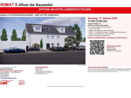 Wohnung zum Kauf 452.136 € 2,5 Zimmer 57,7 m² 2. Geschoss Heimstetten Kirchheim bei München 85551