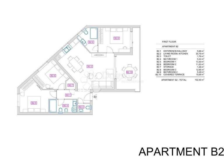 Wohnung zum Kauf 410.000 € 4 Zimmer 102 m² 1. Geschoss Vrbnik