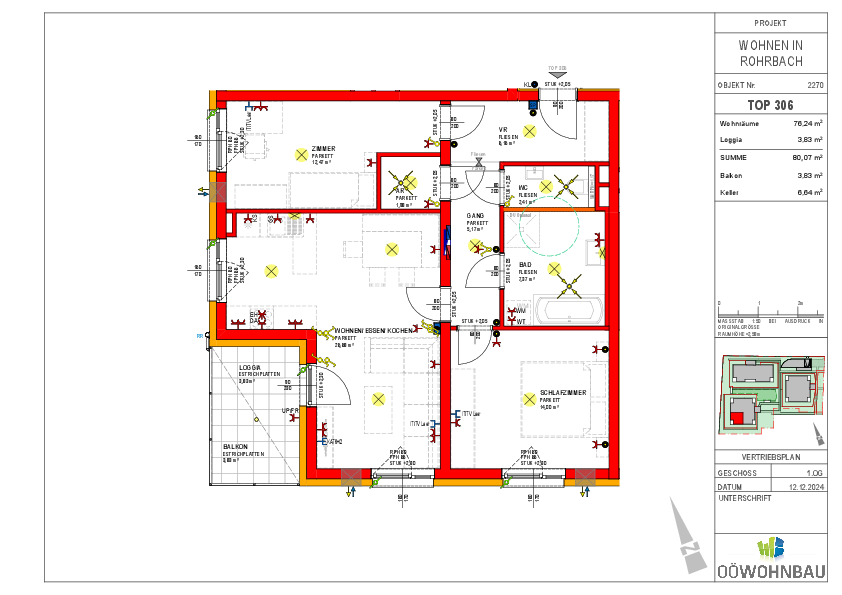 Wohnung zur Miete 761 € 3 Zimmer 76,2 m²<br/>Wohnfläche 1.<br/>Geschoss Fadingerstraße Rohrbach-Berg 4150