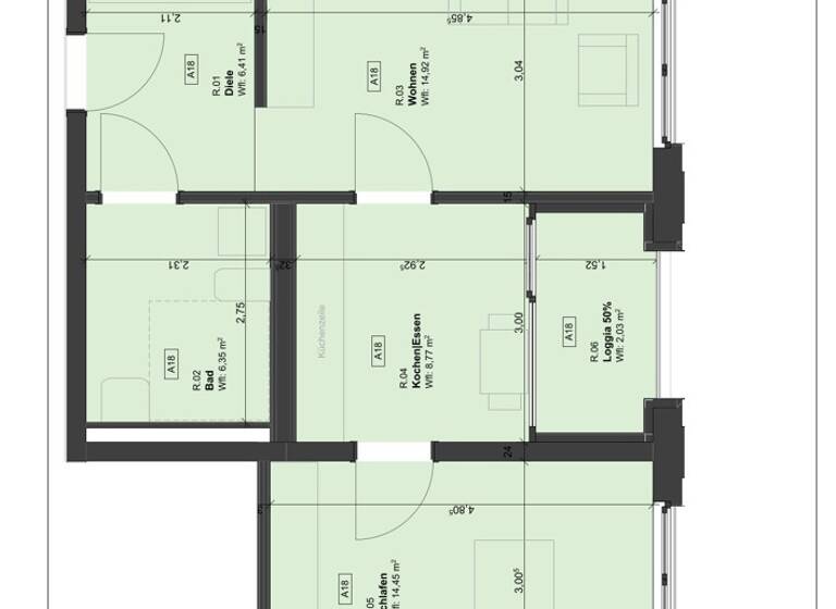 Wohnung zur Miete - Neubau 741 € 2 Zimmer 52,9 m²<br/>Wohnfläche 3.<br/>Geschoss Riebeckstraße 35 Reudnitz-Thonberg Leipzig / Reudnitz-Thonberg 04317