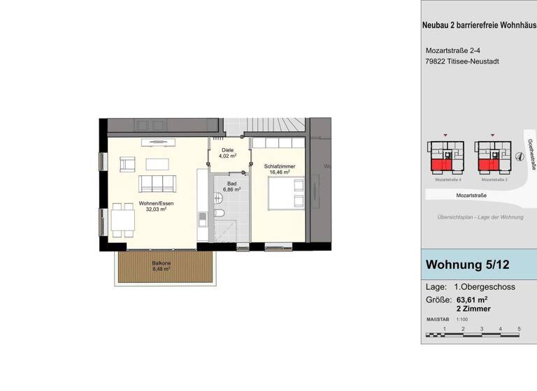 Wohnung zum Kauf provisionsfrei 349.000 € 2 Zimmer 63,6 m² Neustadt Titisee-Neustadt 79822