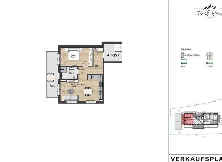 Wohnung zum Kauf 499.000 € 2 Zimmer 56 m² 1. Geschoss Kitzbühel 6370