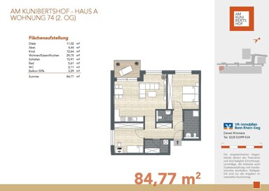 Wohnung zum Kauf provisionsfrei 449.000 € 3 Zimmer 84,8 m² 2. Geschoss Witterschlick Alfter 53347