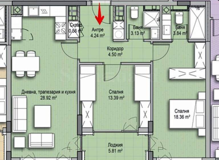 Studio zum Kauf 330.000 € 3 Zimmer 117,3 m² Sofia