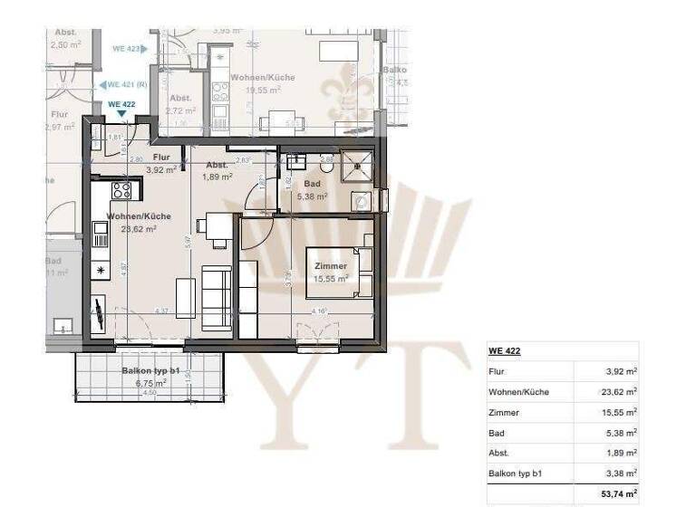 Wohnung zur Miete - Erstbezug 810 € 2 Zimmer 53,7 m² 2. Geschoss Biesenthal 16359