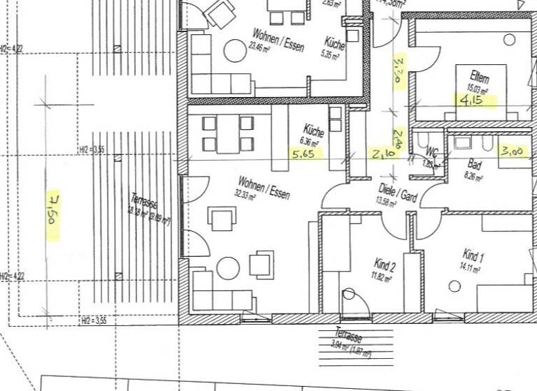 Terrassenwohnung zur Miete 1.490 € 4 Zimmer 114 m² Geschoss EG/3 frei ab 15.02.2026 Pallinger Straße 10 Kammer Traunstein 83278