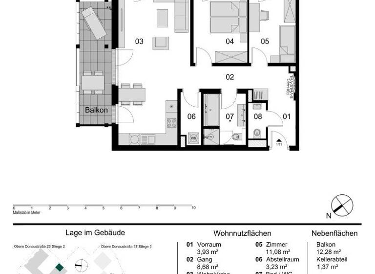 Wohnung zum Kauf - Erstbezug 780.000 € 3 Zimmer 81,5 m² 1. Geschoss Obere Donaustraße Wien 1020