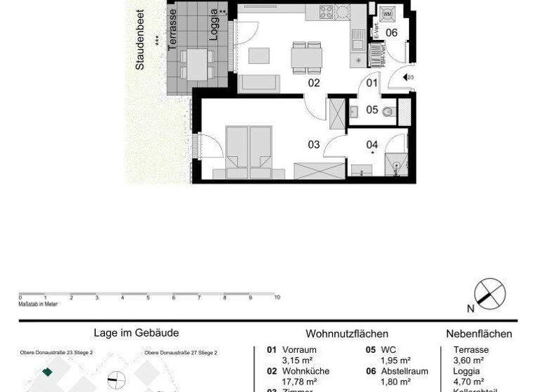 Wohnung zum Kauf - Erstbezug 414.000 € 1,5 Zimmer 47 m² EG Obere Donaustraße 23 Wien 1020