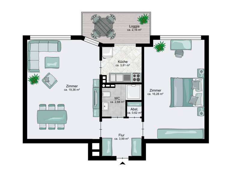 Wohnung zum Kauf 198.000 € 2 Zimmer 49 m² 2. Geschoss Bramfeld Hamburg 22179