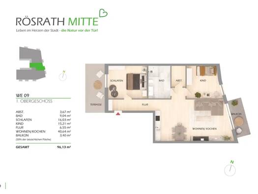 Wohnung zum Kauf provisionsfrei 545.000 € 3 Zimmer 96,1 m² 1. Geschoss Rösrath Rösrath 51503