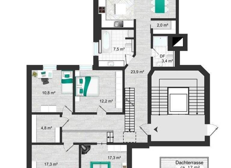 Penthouse zum Kauf 1.295.000 € 4 Zimmer 130 m² EG Palmaille 126 Altona-Altstadt Hamburg 22767