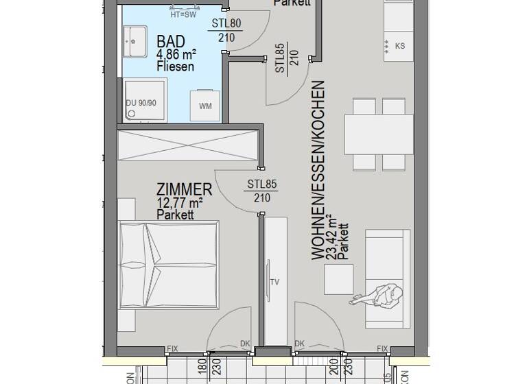 Wohnung zum Kauf - Erstbezug 361.600 € 2 Zimmer 47,8 m² 2. Geschoss Waltendorf Graz 8010