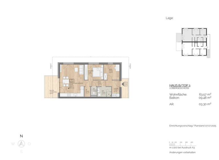 Wohnung zum Kauf 342.000 € 3 Zimmer 63,6 m² 1. Geschoss Regau 4844