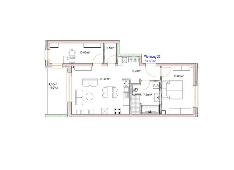 Penthouse zur Miete 1.000 € 3 Zimmer 69 m²<br/>Wohnfläche 5.<br/>Geschoss Naumburg Naumburg 06618