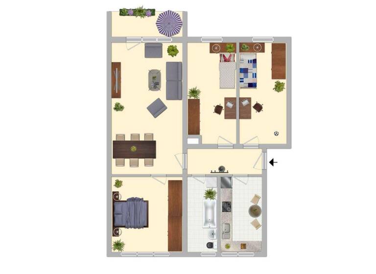 Wohnung zur Miete 390 € 4 Zimmer 69,5 m² 1. Geschoss Erich-Weinert-Straße 27 Hermsdorf 07629