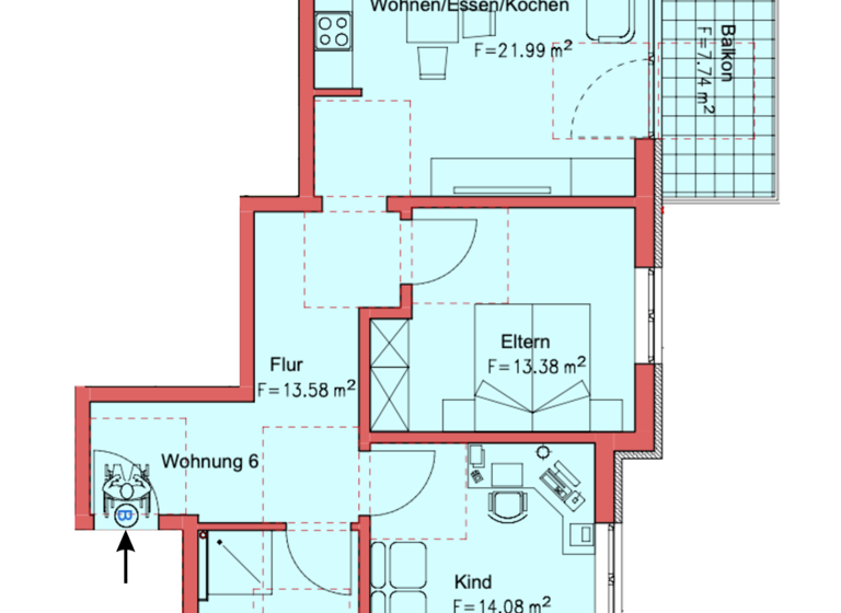 Wohnung zur Miete - Erstbezug 990 € 3 Zimmer 72,6 m² 1. Geschoss Urloffen Appenweier 77767