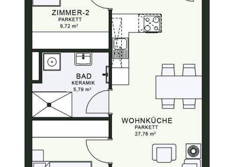 Wohnung zur Miete - Erstbezug 692 € 3 Zimmer 63,3 m² 1. Geschoss frei ab sofort Fröhlichgasse 23-35 Jakomini Graz 8010